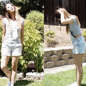 Dotti Lightwash Denim Overalls